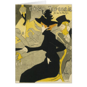 Art Nouveau, Divan Japonais by Toulouse Lautrec Cards