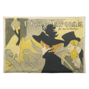 Art Nouveau, Divan Japonais by Toulouse Lautrec Cloth Placemat