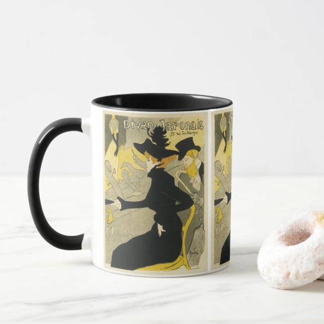 Art Nouveau, Divan Japonais by Toulouse Lautrec Mug (With Donut)