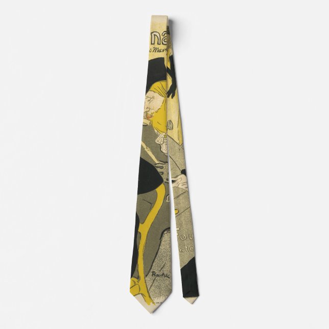Art Nouveau, Divan Japonais by Toulouse Lautrec Neck Tie (Front)