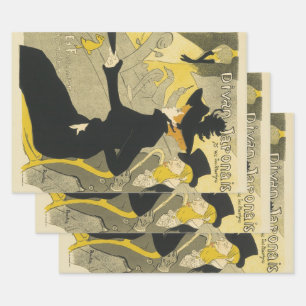 Art Nouveau, Divan Japonais by Toulouse Lautrec Wrapping Paper Sheets