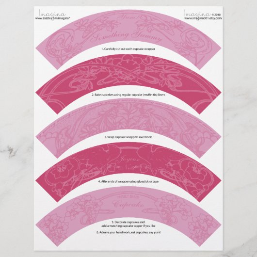 Art Nouveau DIY Christmas Cupcake Wrappers Wraps (Front)