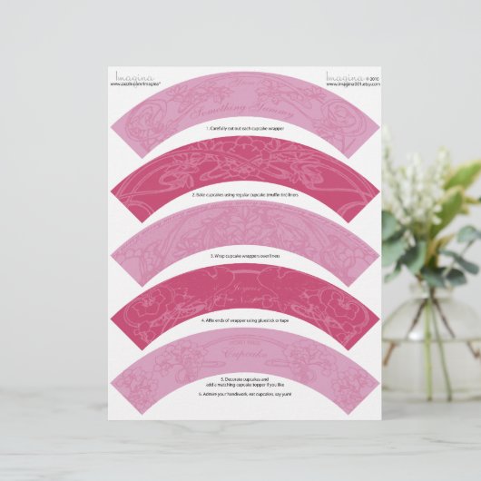 Art Nouveau DIY Christmas Cupcake Wrappers Wraps (Standing Front)