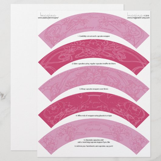 Art Nouveau DIY Christmas Cupcake Wrappers Wraps (Front/Back)