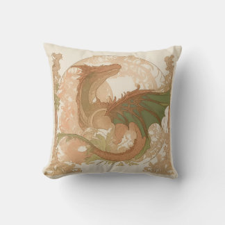 Art Nouveau - Dragon Throw Pillow