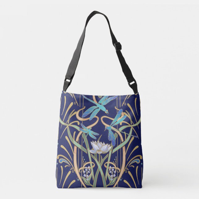 Art Nouveau Dragonflies Crossbody Bag (Back)