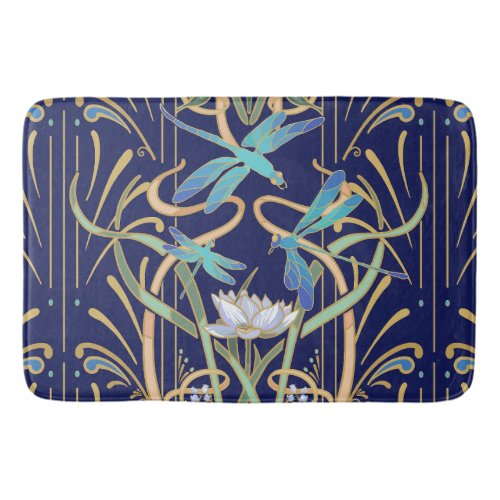 Art Nouveau Dragonflies Pattern Bath Mat