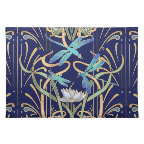Art Nouveau Dragonflies Pattern Cloth Placemat