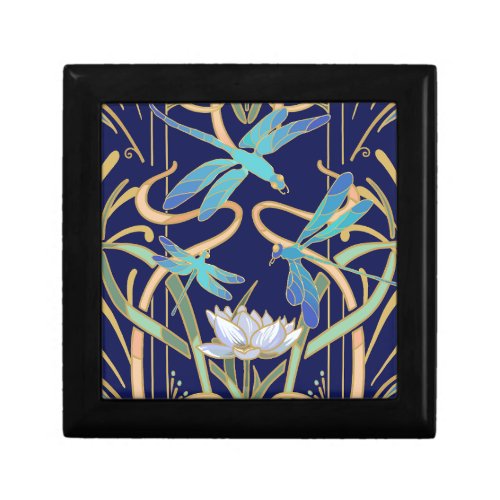 Art Nouveau Dragonflies Pattern Gift Box