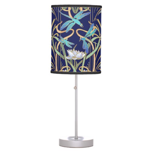 Art Nouveau Dragonflies Pattern Table Lamp