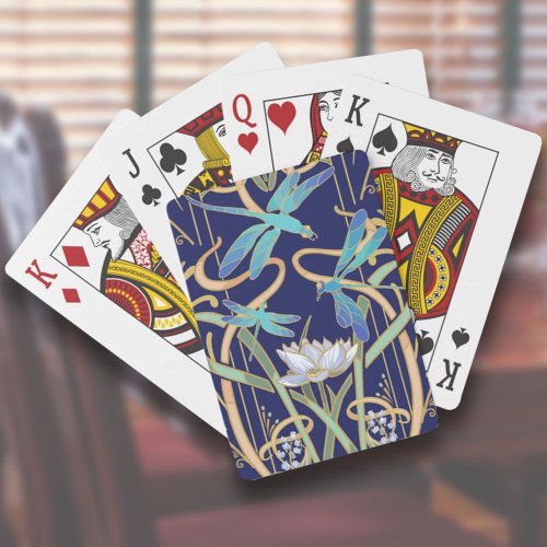 Art Nouveau Dragonflies Poker Cards