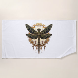 Art Nouveau Dragonfly Elegant Steampunk Beach Towel