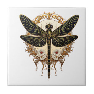 Art Nouveau Dragonfly Elegant Steampunk Ceramic Tile