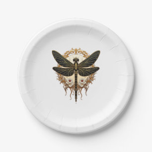 Art Nouveau Dragonfly Elegant Steampunk Paper Plates