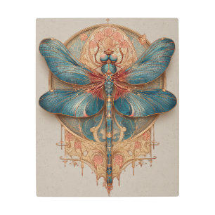 Art Nouveau Dragonfly Metal Art Print