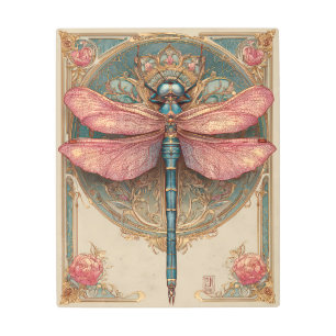 Art Nouveau Dragonfly Metal Art Print