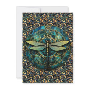 Art Nouveau Dragonfly on Note Card
