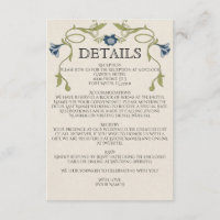 Art Nouveau Dusty Blue Navy Flowers Green Wedding