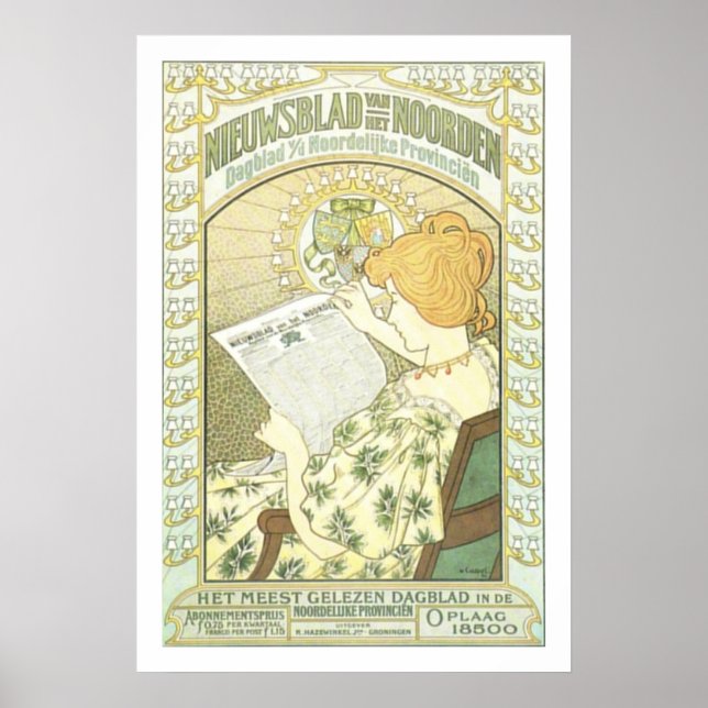 Art Nouveau Dutch Newspaper ad Poster (Front)
