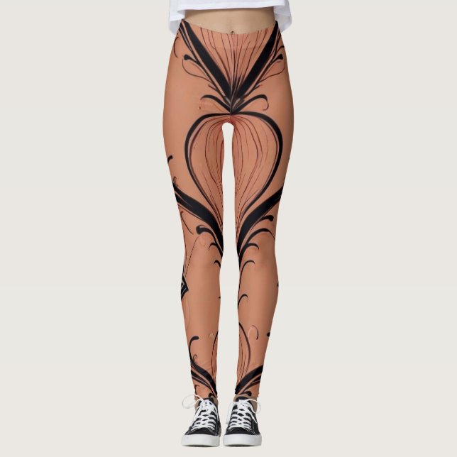  Art Nouveau Earth Tones Leggings (Front)
