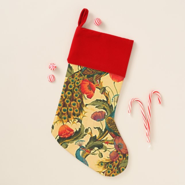 Art Nouveau Elegance: Sidewall, The Peacock, 1896 Christmas Stocking (Front)