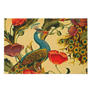Art Nouveau Elegance: Sidewall, The Peacock, 1896 Faux Canvas Print