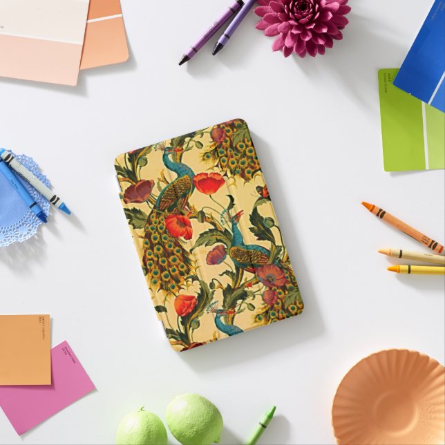 Art Nouveau Elegance: Sidewall, The Peacock, 1896 iPad Mini Cover (In Situ)