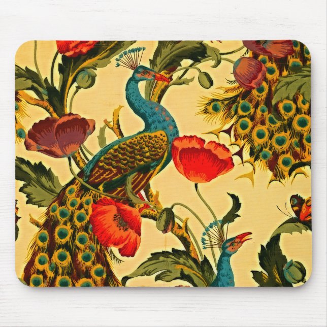 Art Nouveau Elegance: Sidewall, The Peacock, 1896 Mouse Pad (Front)