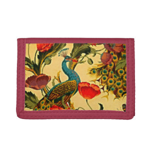 Art Nouveau Elegance: Sidewall, The Peacock, 1896 Trifold Wallet