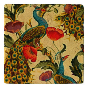 Art Nouveau Elegance: Sidewall, The Peacock, 1896 Trivet