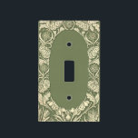 Art Nouveau Elegant Flower Border Light Switch Cov<br><div class="desc">An elegant Art Nouveau floral border recycled from an old book has been painstakingly cut-out and digitized for use on this beautiful switch plate cover. The cream and green color scheme gives this switch plate a touch of class and sophistication. In the living room, in the office, the kitchen or...</div>