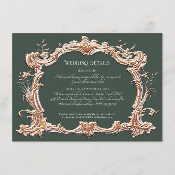 Art Nouveau Elegant Forest N Gold Wedding Details  Enclosure Card by VintageWeddings at Zazzle