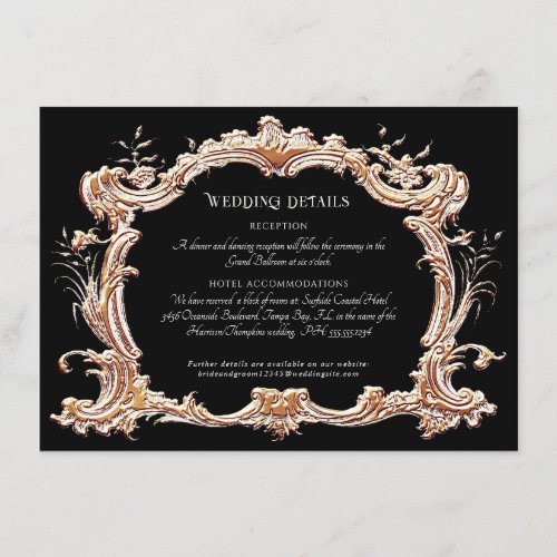 Art Nouveau Elegant Gold Black and White Details  Enclosure Card