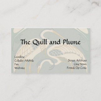 Art Nouveau Elegant Herons Business Card