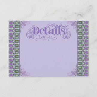 Art Nouveau Elegant Lilac Thistle Border  Enclosure Card