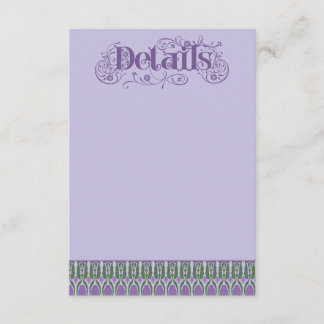 Art Nouveau Elegant Lilac Thistle Border Vertical Enclosure Card