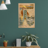 Art Nouveau Elsa Lohengrin Poster with Swans
