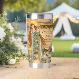 Art Nouveau Elsa Lohengrin Poster with Swans Insulated Tumbler