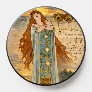Art Nouveau Elsa Lohengrin Poster with Swans PopSocket
