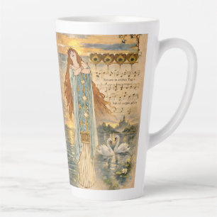 Art Nouveau Elsa Lohengrin with Swans Latte Mug