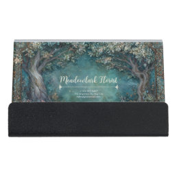 Art Nouveau Enchanted Forest Desk Business Card Holder