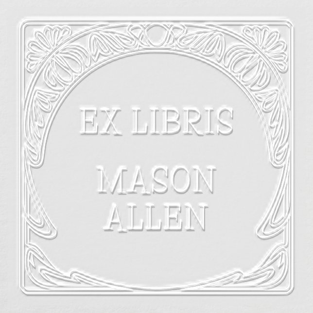 Art Nouveau Ex Libris Floral Leaf Embosser (Design)