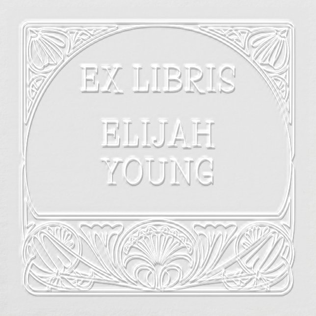 Art Nouveau Ex Libris Floral Scroll Embosser (Design)