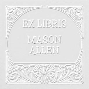 Art Nouveau Ex Libris Organic Frame Embosser