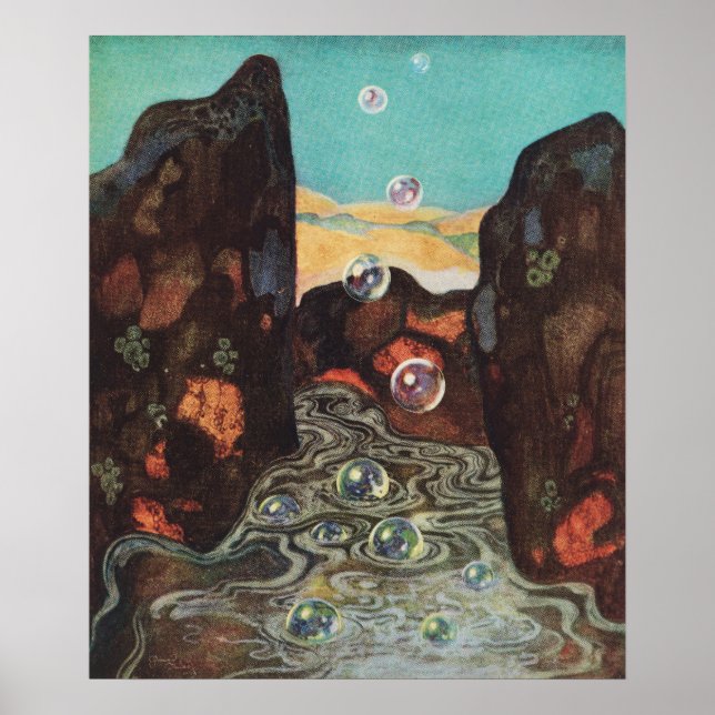 Art Nouveau Fantasy Bubbles in Canyon Decor (Front)