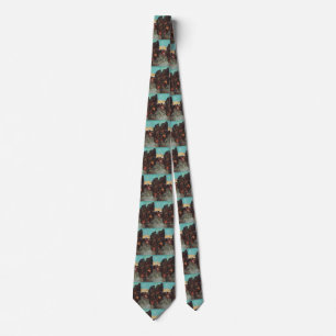 Art Nouveau Fantasy Bubbles in Canyon Decor Neck Tie