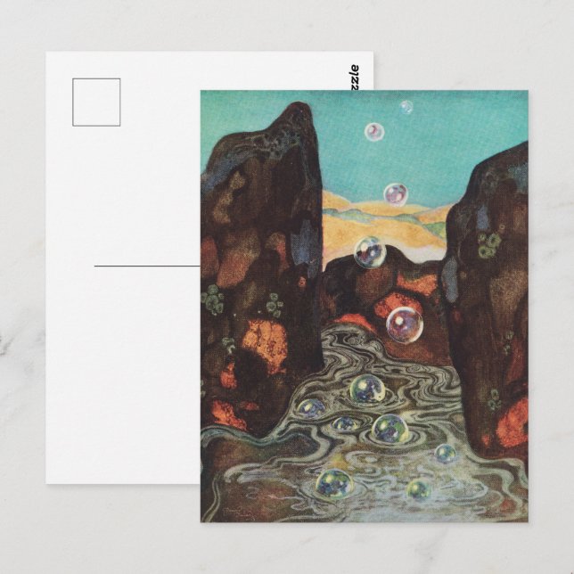 Art Nouveau Fantasy Bubbles in Canyon Decor Postcard (Front/Back)