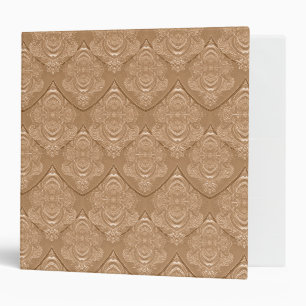 Art Nouveau Feather Pattern in Light Orange 3 Ring Binder