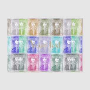 Art nouveau,females,redesigned,collages,colorful,V Tissue Paper