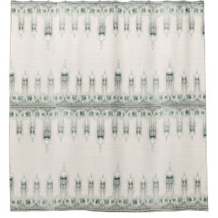 Art Nouveau Fleur de Lis Floral Shower Curtain
